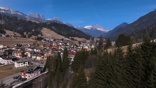 Small Italian town nestled in the Alps