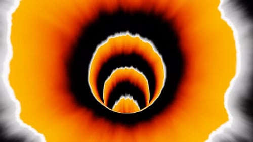 Fondo abstracto de animación de ilusión óptica de túnel naranja y negro