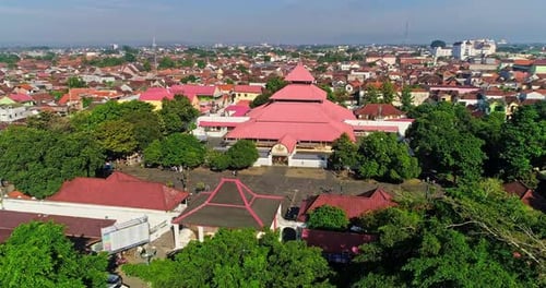Yogyakarta, 29 April 2024, Aerial view of the grand mosque