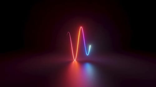 3d cycled animation of glowing heartbeat line pulsation