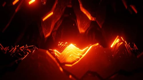 Red Rocky Cave Background Loop Animation in 1080HD