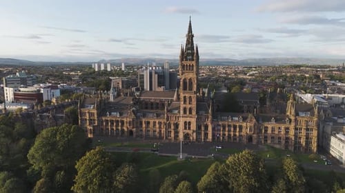 Aerial view of Glasgow, Scotland, United Kingdom.