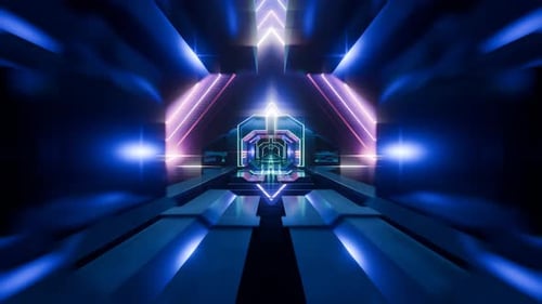 Futuristic Neon Background with Glowing Lines and Vibrant Colors Endless Loop