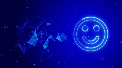 Plexus Background With Smile Icon Loop