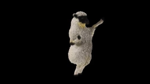 3D Animated Sheep Dancing on Two Legs with Alpha Channel