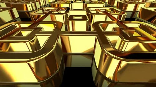 Golden Geometric Squares Seamless Loop Background Animation
