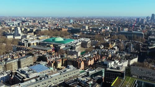 Expansive London Cityscape Featuring British Museum in Bloomsbury and Sprawling Urban Landscape of