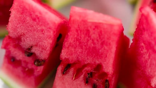 Juicy Triangular Pieces Of Watermelon