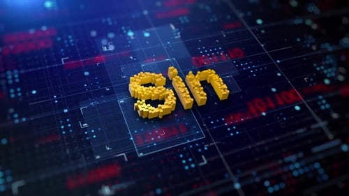 Futuristic Pixelated 3D Text Title Reveal with Digital Data Background