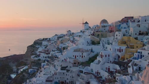 Oia at sunset, Santorini, Greece