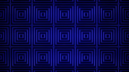 Blue On Black Abstract Neon Glowing Square Type Patterns Background Vj Loop Animation In HD