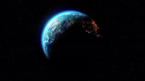 Planet Earth Rotating at Night And Day