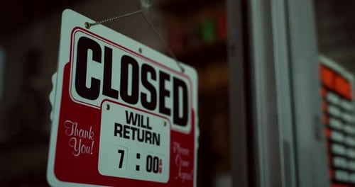 Store Sign Flips Open