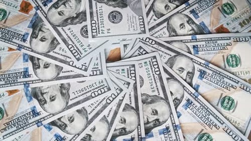Dollars Rotate CloseUp