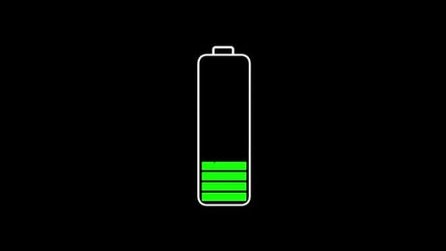 Die Batterieanzeige füllt bis zu 100