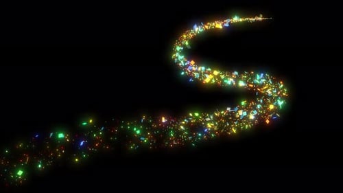 Glitter Stars Trail Effects On Alpha Channel. Abstract Animation Of Glitter Stars Particle Trail Ove