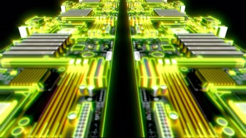 Glowing Symmetrical Electric Circuit Loop