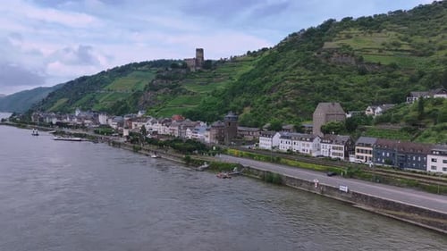 The Town Of Kaub On The Rhine Coast, Germany