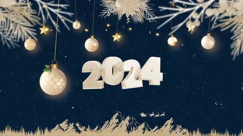 Elegant Christmas and New Year 2024 Celebration Title Opener