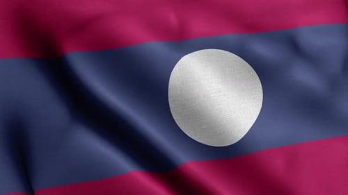 Flagge von Laos aus nächster Nähe