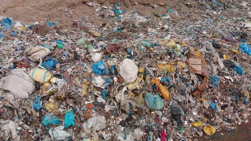 Aerial View of a Massive Garbage and Waste Pile