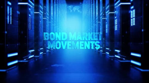 Bond Market Movements Words On Hologram Data Center Background
