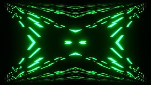 Green Abstract Light Speed Digital Symmetry Background Vj Loop In 4K
