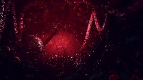 Terror vudú con tentáculos rojos