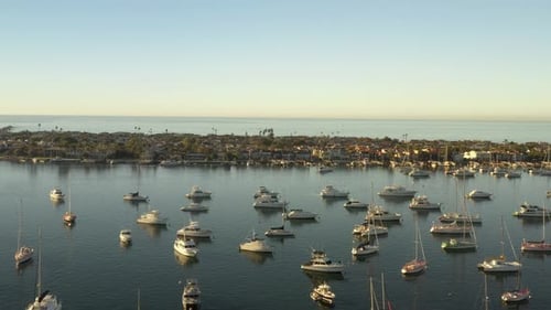 Vue aérienne du port de Newport Beach, Californie