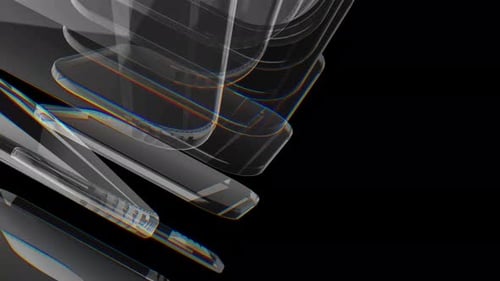 Futuristic Rotating Abstract Glass Panels Motion Background