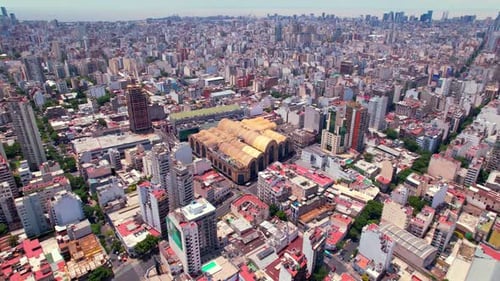 Abasto building in Buenos Aires surrounded by epic building architecture