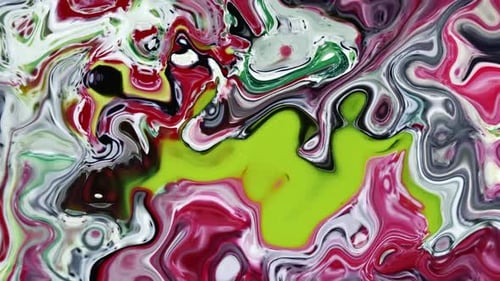 Abstract Colorful Fluid Paint Swirls Motion Background
