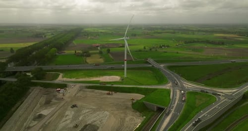 Windmills Aerial View Renewable Energy Aerial View of Windmills Farm for Energy Production on