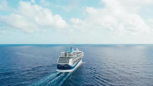 Big Passenger Cruise Ship in Sea