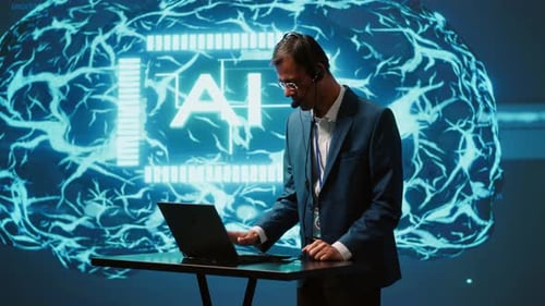 Engineer in Artificial Intelligence Workplace Managing Call Center Tasks
