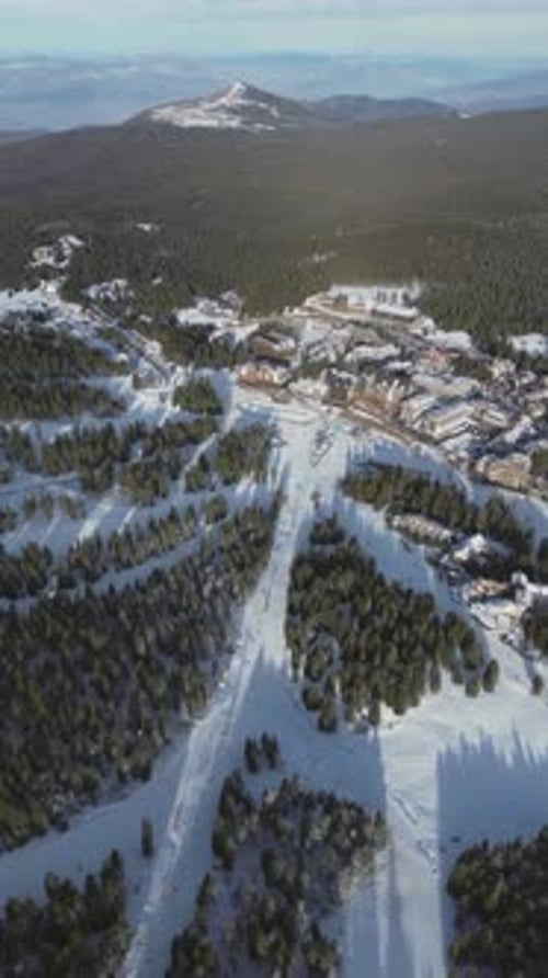 Travel and Winter Adventure Concept Aerial View of the Ski Resort Kopaonik National Park Winter