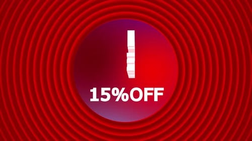 Geometric Red Circle Flash Sale Reveal Animation