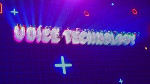 Dynamic Tech Title Reveal with Neon Glitch Effect