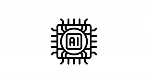 AI circuit line icon animation