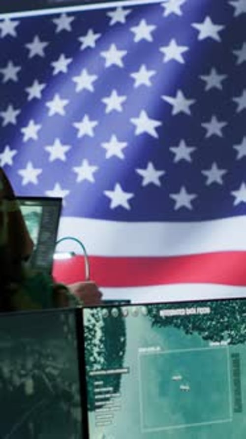 Vertical Video American Army Soldier Protecting State Secrets and Classified Data