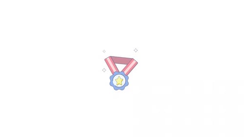 Animated Award Medal Icon with Sparkles