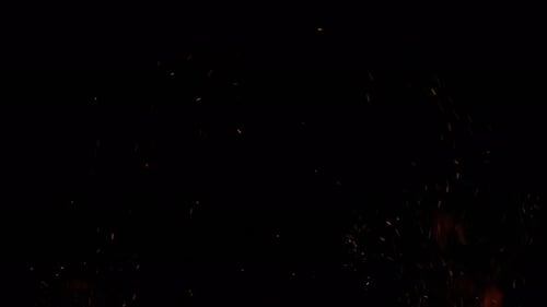 Realistic Burning Fire Flames with Rising Embers