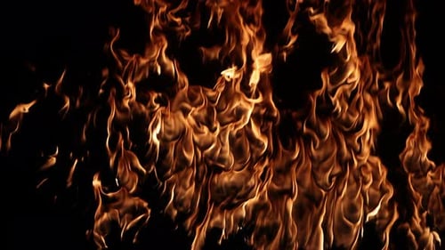 Brennende Feuerflammen auf schwarzem Hintergrund