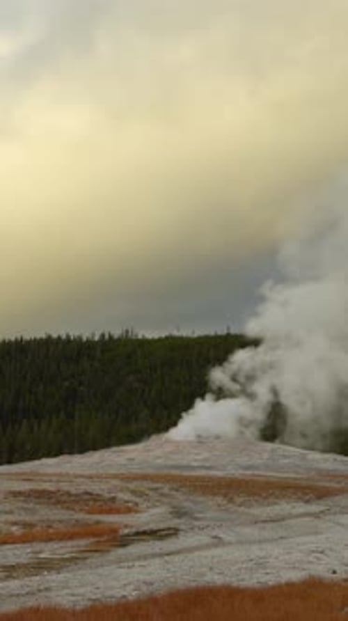 Old Faithful Geyser Yellowstone National Park Vertical Video