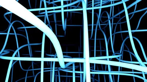 Abstract Blue and White Glowing Lines Network Animation