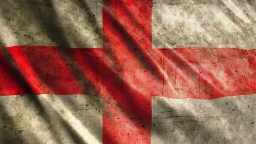 Grungy England Flag Waving Animation