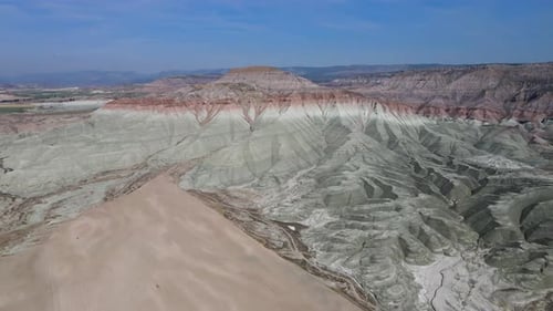 Dramatic Desert Mountain Range Aerial Landscape