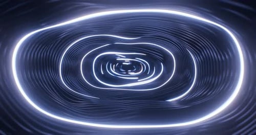 Langsam bewegliches Ringlicht in einer futuristischen Tunnelschleifenanimation