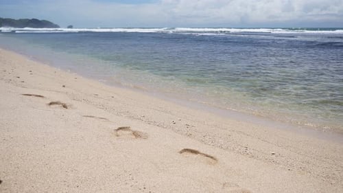 Looping Tropical Beach with Blue Sky in Indonesia