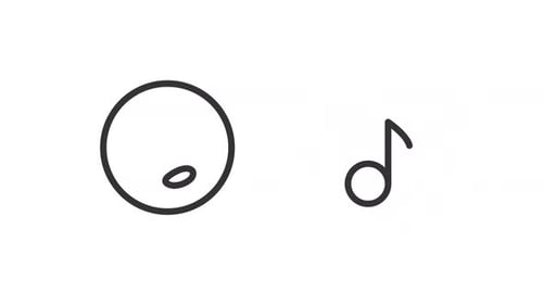 Minimalist Bouncing Music Note and Record Icons Animation